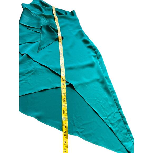 Green Satin One Shoulder  Karlie Dress - Size L - Picture 7 of 9